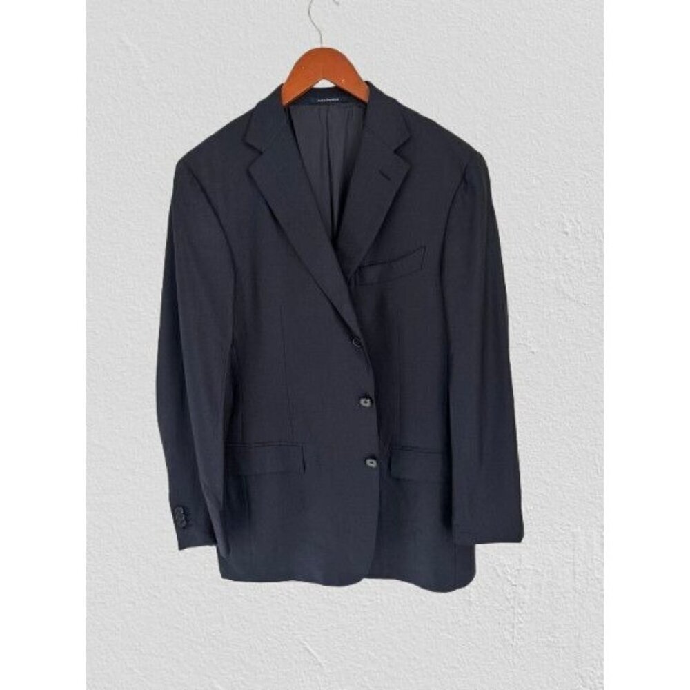 Ermenegildo Zegna Trofeo Silk Wool Blazer Dark Blue Houndstooth Size 52R